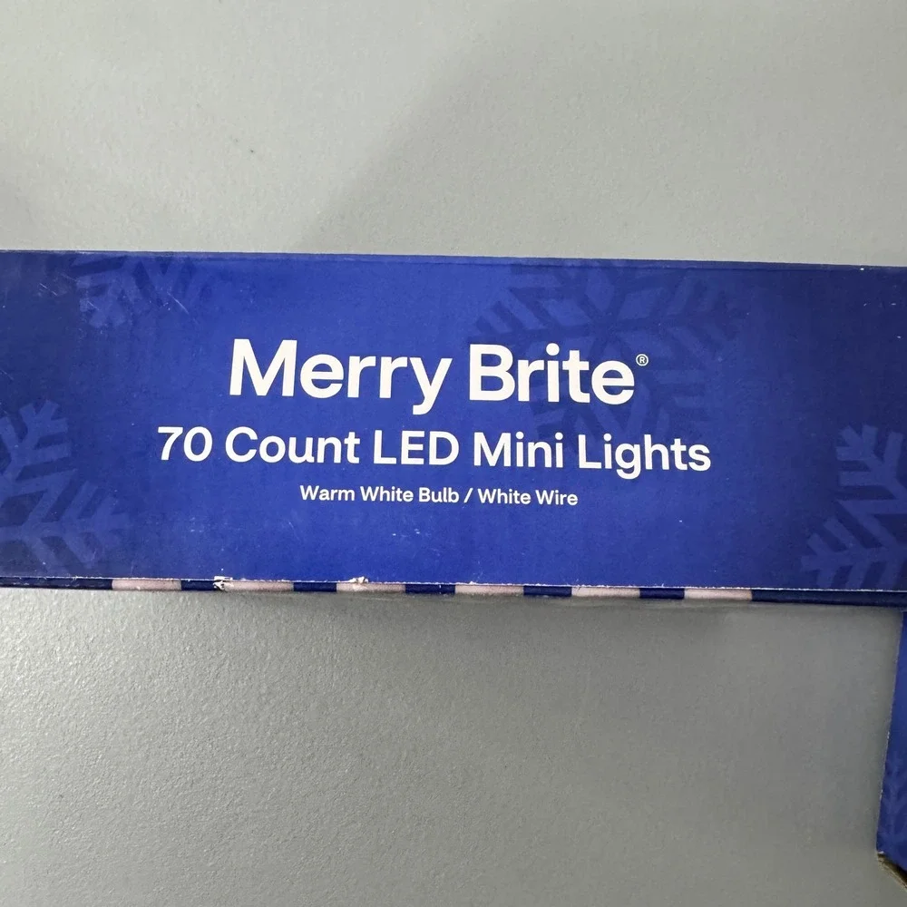Merry Brite 70 Count Warm White LED Mini‎ Lights Indoor Outdoor2 Boxes Total